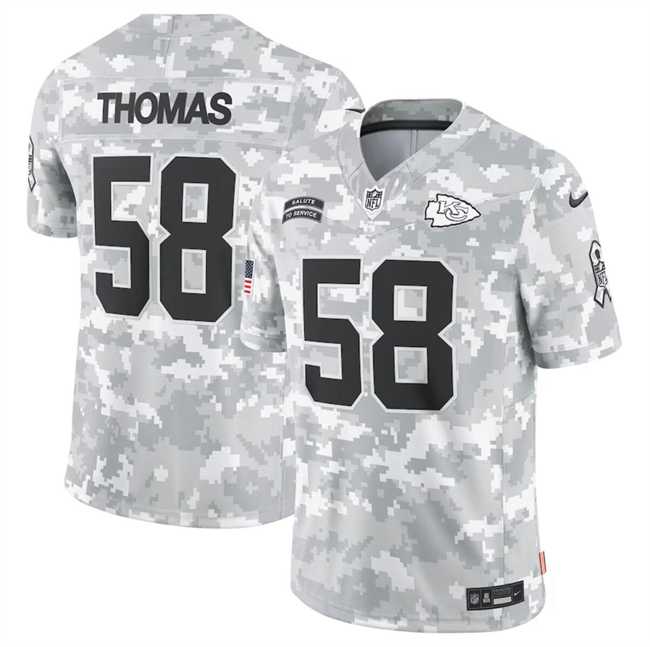 Men%27s Kansas City Chiefs #58 Derrick Thomas 2024 Arctic Camo Salute To Service Limited Stitched Jersey Dyin